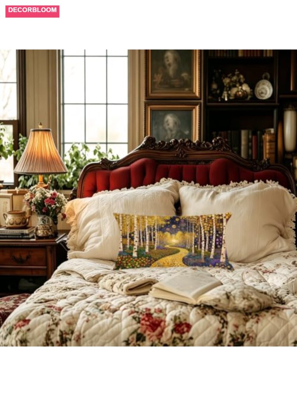 Decorative Throw Pillow Cover 12x20 Flannelette Soft Autumn Tree Print - Picture 3 of 5